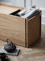 Storage box, oak/black