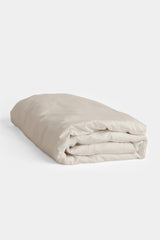 Organic cotton satin duvet cover, sand