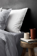 Organic cotton satin pillow case, 2-pack, fog