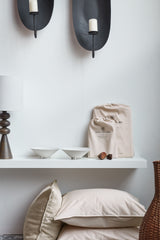 Organic cotton satin duvet cover, sand