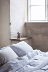 Organic cotton satin duvet cover, white