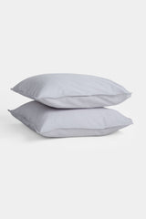Organic cotton satin pillow case, 2-pack, fog
