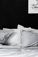 Organic cotton satin pillow case, 2-pack, fog