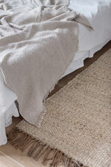 Hemp rug, 80x150, bleached