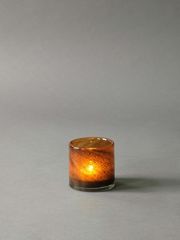 Lyric candle holder, XS, dark brown